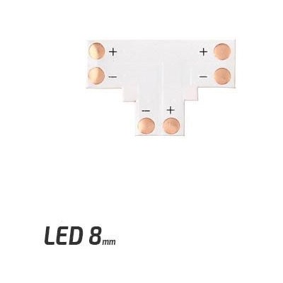 BERGE Spojka pro LED pásky - T - CN16 - 8mm - 2pin - SMD 3528, 2835, 3014