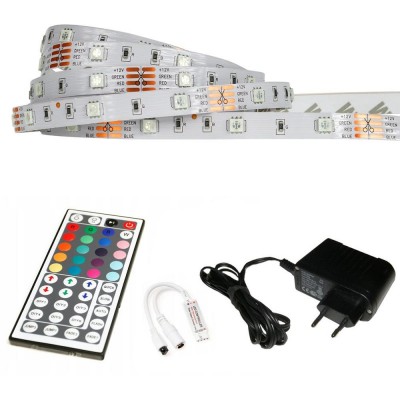 ECOLIGHT LED pásek RGB - 2,5m - 30LED/m - 7,2W/m - IP20 - SADA - IR44