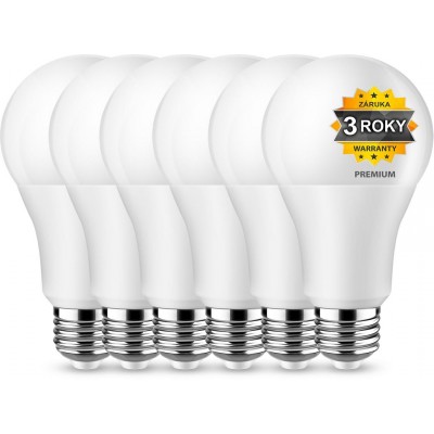 BERGE LED žárovka  A60 - E27 - 10W - 800Lm - teplá bílá - 5+1 zdarma