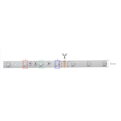 BERGE LED pásek RGB - IP65 - 5m + dálkové ovládání + napájecí adaptér - SADA