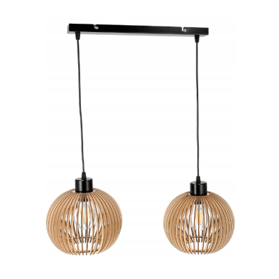 BERGE Stropní LED svítidlo s paprskem 2xE27 - WOOD - černé