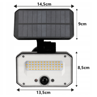 BERGE LED solární lampa 2v1 850lm 4500K