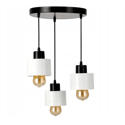 BERGE LED závěsná lampa LOFT - 3xE27 - CUBE WHITE