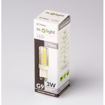 ECO LIGHT LED žárovka - G9 - 3W - teplá bílá