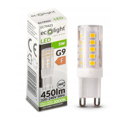 ECO LIGHT LED žárovka - G9 - 5W - 450lm - teplá bílá