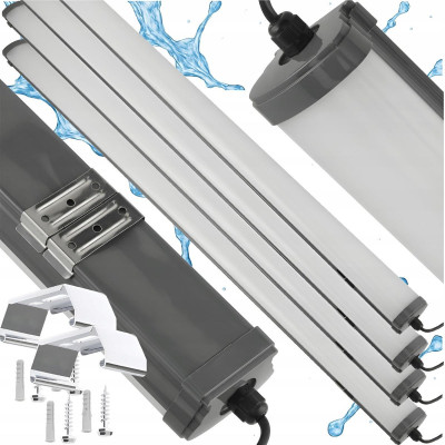 4x LED stropní svítidlo 60W 6600lm 120cm 230v - neutrální bílá