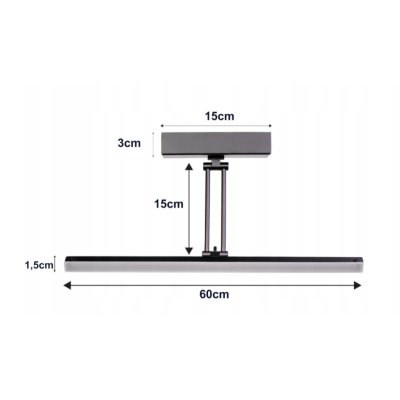 BERGE Nástěnné svítidlo LED do koupelny - 60 cm - 14 W černé