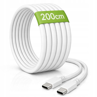 2M usb-c - usb-c 20W síťový kabel bílý pro nabíjení a přenos dat