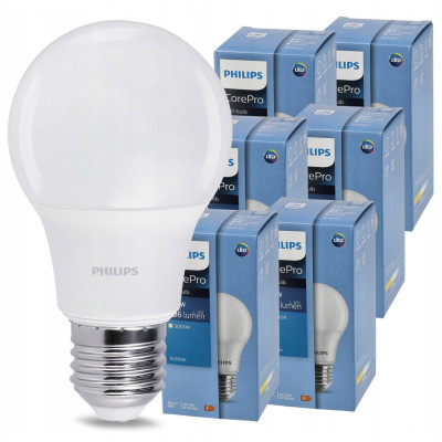 Sada 6 LED žárovek E27 8W 806lm 3000k A60 - teplá bílá