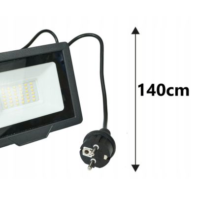 ecoPLANET LED reflektor ECOplanet - 50W - s kabelem - studená bílá