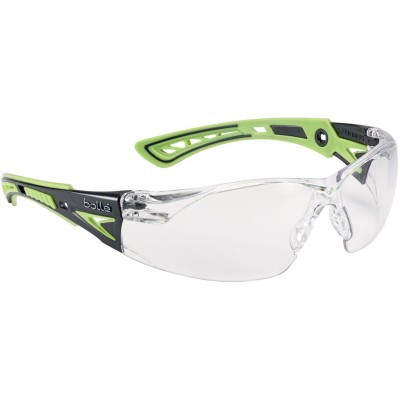 OKULARY OCHRONNE BOLLE RUSH (PRZEZROCZYSTE) BLACK/GREEN