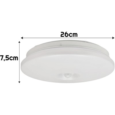 ECOLIGHT LED stropní svítidlo PIR - 12W - IP44 - neutrální bílá - senzor pohybu