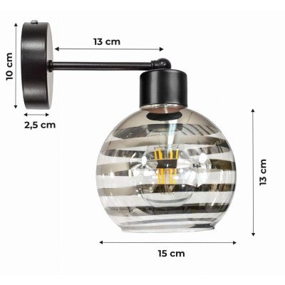 BERGE LED nástěnné svítidlo 1xE27 GLASS GLASS BALL