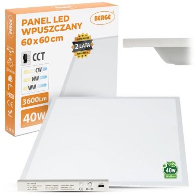 BERGE LED panel 60x60 40W CCT zapuštěný