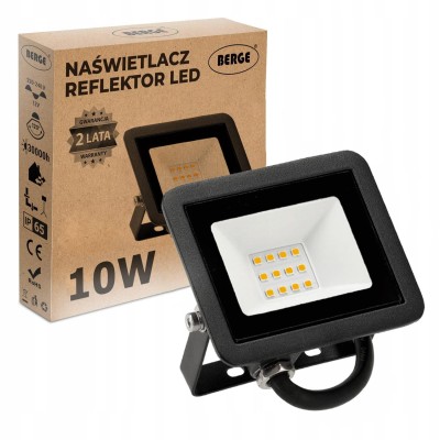 BERGE LED reflektor 10W IP65 PREMIUM - studená bílá