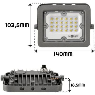 ECOLIGHT LED reflektor 20W 2000lm PREMIUM LINE - neutrální bílá