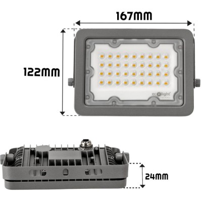 ECOLIGHT LED reflektor 30W 3000lm PREMIUM LINE - neutrální bílá