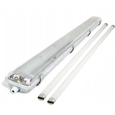 ECOLIGHT Svítidlo + 2x LED trubice - G13 - 120cm - 18W - 1800lm studená bílá - SADA