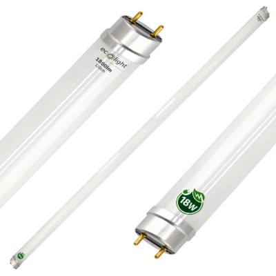 ECOLIGHT Svítidlo + 2x LED trubice - G13 - 120cm - 18W - 1800lm studená bílá - SADA