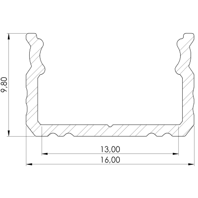 BERGE Hliníkový LED profil 2m 9,8mm + difuzor z mléčného skla