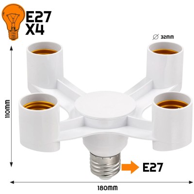 BERGE Redukce pro LED E27 - 4xE27