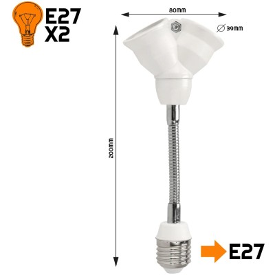 BERGE Redukční prodlužovací kabel pro LED E27 - 2xE27