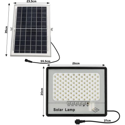 BERGE Solární LED svítidlo DAKAR - 100W - PIR