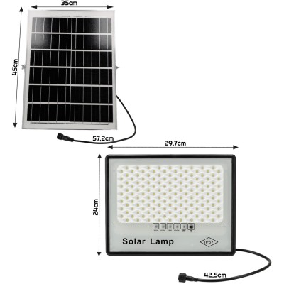 BERGE Solární LED svítidlo DAKAR - 200W - PIR