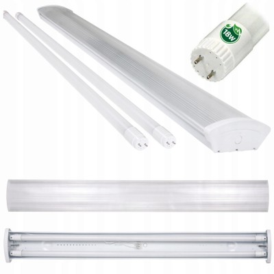 BERGE Hermetické svítidlo MIRO MILK 2x120 + 2x LED trubice neutrální bílá