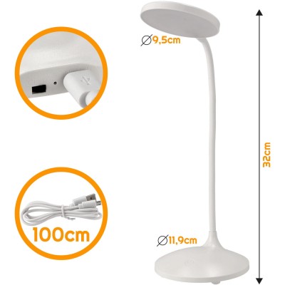 BERGE LED USB stolní lampa s baterií USTKA