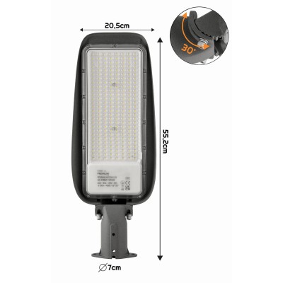 ECOLIGHT LED pouliční lampa 150W IP65 studená bílá
