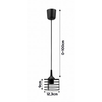 BERGE Lustrová závěsná lampa SPRING - černá - E27