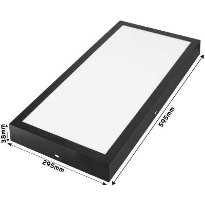 ECOLIGHT Přisazený LED panel 24W černý 60x30cm