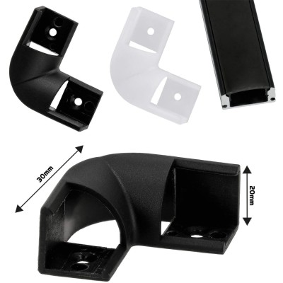 BERGE Rohový konektor bílý pro rohový profil LED