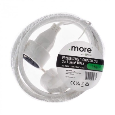 ECO LIGHT Prodlužovací kabel 1,5 m - bílý