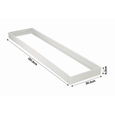 BERGE Přisazený rámeček pro LED panely 30x120, plastový, 65mm