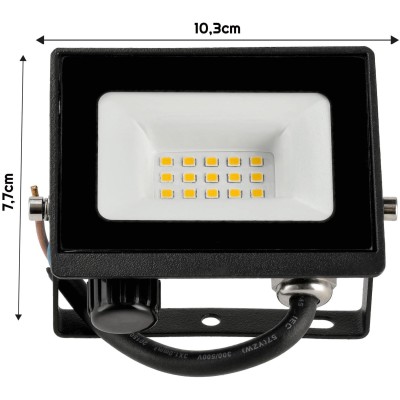 BERGE LED reflektor 10W - 2v1 - PIR - studená bílá