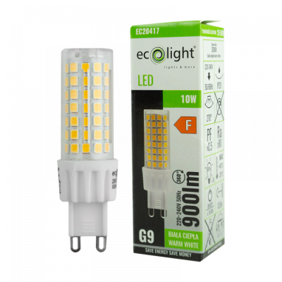 ECO LIGHT LED žárovka G9 - 10W - teplá bílá