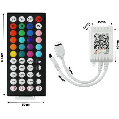 BERGE Ovladač RGB LED pásků + aplikace Bluetooth Music - jeden vstup