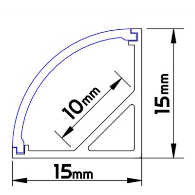 BERGE Rohový profil BRG-20 pro 2m ALU LED pásky + opálový kryt + koncovky