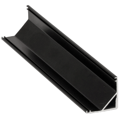 BERGE Rohový profil BRG-20 pro LED pásky, černý, 1m + černé stínidlo + koncovky