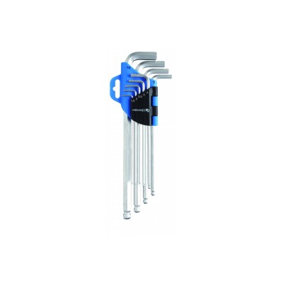 Šestihranné klíče s kuličkou CrV, 9 ks, extra dlouhé
