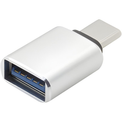 BERGE USB-C USB-A stříbrný mini adaptér pro nabíječku notebooku střídavý proud