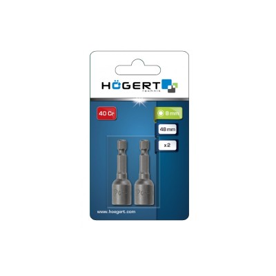 Nástrčná hlavice s magnetem 8 mm, 1/4″, 2 ks