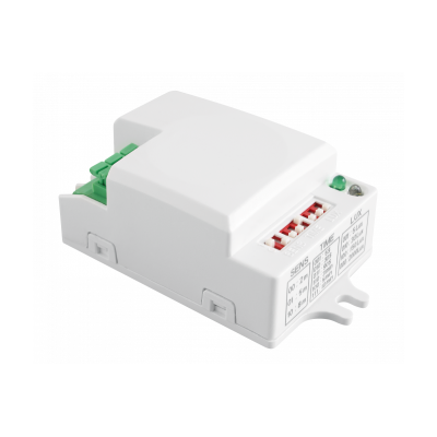 Mikrovlnný detektor pohybu SRC812 MINI, max. 500 W, AC 220–240 V, 50/60 Hz, pracovní úhel 360*, dosah 2–8
