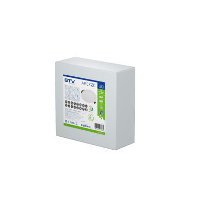 LED svítidlo AREZZO, 18 W, 1800 lm, AC 220–240 V, 50/60 Hz, PF 0,9, Ra≥80, IP54, IK08, 110°, CCT (3000/4000/6400 K)