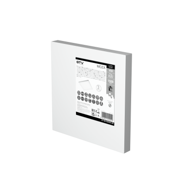 LED svítidlo MOZA, 18 W, 1500 lm, AC 220–240 V, 50/60 Hz, PF 0,5, RA≥80, IP40, 120°, 4000 K, čtverec, bílé