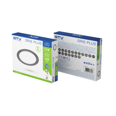 LED svítidlo ORIS PLUS, podhledové svítidlo, 13W, černá, 4000K, 1020lm, AC220-240V, zapuštěné, IP20, 120°
