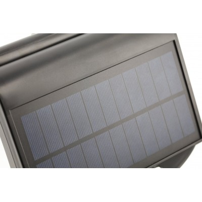 RAMOS Solární fasádní svítidlo s pohybovým/soumrakovým senzorem, 50W, 300lm, 3,7V 1800mAh, IP44, 6000K, Černá