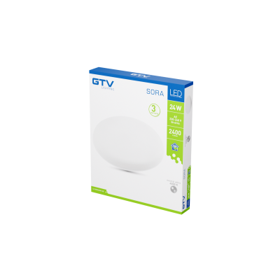 LED svítidlo SORA typ downlight, IP54, 24 W, 2400 lm, AC 220–240 V, 50/60 Hz, 120°, 4000 K, vestavné, kruhové
